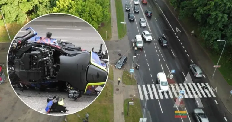 Poważny wypadek w Wilnie: motocyklista-celebryta zginął po zderzeniu z samochodem