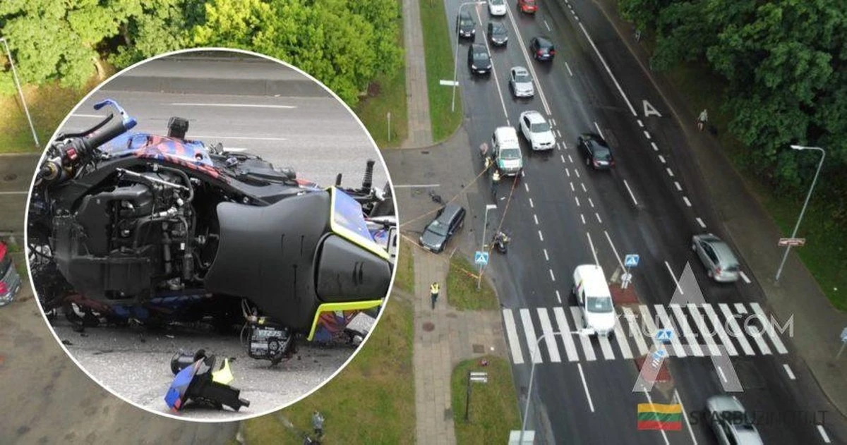 Poważny wypadek w Wilnie: motocyklista-celebryta zginął po zderzeniu z samochodem